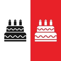 kerst xmas cake vector pictogram in glyph-stijl