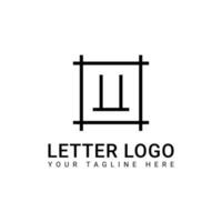eenvoudig en schoon zwart monogram logo-ontwerp met de letter u vector