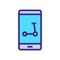 scooter delen smartphone applicatie pictogram vector overzicht illustratie
