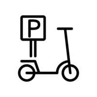 scooter parkeren pictogram vector overzicht illustratie