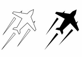 vliegtuig pictogrammenset geïsoleerd op een witte achtergrond vector