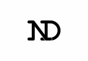 nd dan nd monogram logo geïsoleerd op een witte achtergrond vector