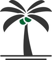 palmboom glyph twee kleuren vector