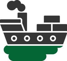 schip vervuiling glyph twee kleuren vector