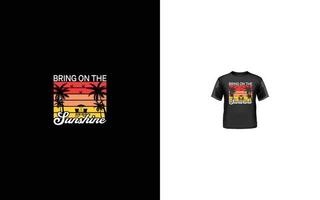 retro vintage zonsondergang zomer t-shirt ontwerp vector