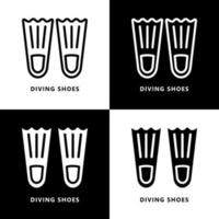 duikschoenen pictogram cartoon. onderwater sport schoeisel symbool vector logo