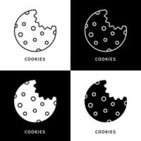 koekjes en koekjes pictogramserie. zelfgemaakte bak en gebak logo vector ontwerp. bakkerij taart symbool