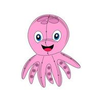 gevulde octopusillustratie, ideaal voor verhalenboeken voor kinderen, onderwijs, wetenschap, websites, games, stickers, t-shirts, afdrukken en meer vector