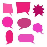 lege roze tekstballonnen set geïsoleerd op een witte achtergrond voor cartoon gesprekken en doodles decoratie vector