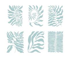 abstracte bloemenposters. moderne trendy matisse minimalistische stijl. hand getekende ontwerp voor behang, wand decor, print, briefkaart, dekking, sjabloon, banner. vector