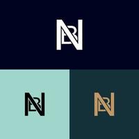 creatief nb, bn letter logo vectorontwerp met drie kleuren vector