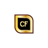 cf letter cirkel logo-ontwerp met gouden kleur vector