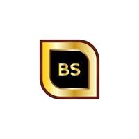 bs letter cirkel logo-ontwerp met gouden kleur vector