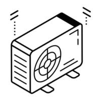 ac ventilator vector in isometrisch ontwerp