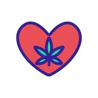 liefde voor cannabis icoon vector. geïsoleerde contour symbool illustratie vector