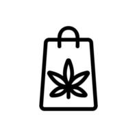 een cannabis vectorpictogram kopen. geïsoleerde contour symbool illustratie vector