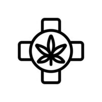 geneeskrachtige eigenschappen van cannabis icoon vector. geïsoleerde contour symbool illustratie vector