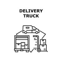 bestelwagen vector concept zwarte illustratie