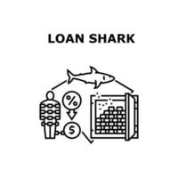 lening haai bank vector concept zwarte illustratie
