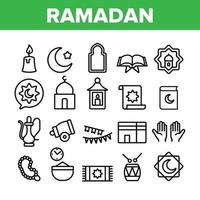 ramadan islam collectie elementen pictogrammen instellen vector