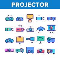 projector apparatuur collectie iconen set vector