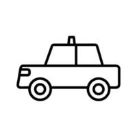 politie auto pictogram vector. geïsoleerde contour symbool illustratie vector