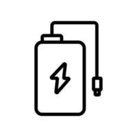 elektrisch usb opladen met kabel pictogram vector overzicht illustratie