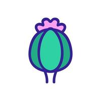 papaver plant pictogram vector overzicht illustratie