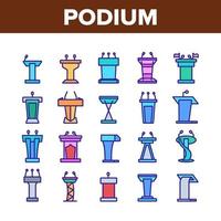 podium spreker gereedschap collectie iconen set vector