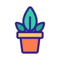 bloem in een pot pictogram vector. geïsoleerde contour symbool illustratie vector