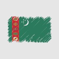 Turkmenistan vlag penseelstreken. nationale vlag vector