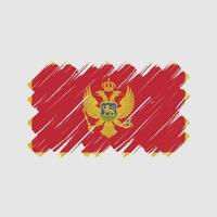 montenegro vlag penseelstreken. nationale vlag vector