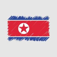 noord-korea vlag penseelstreken. nationale vlag vector