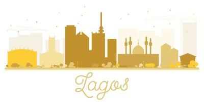 Lagos stad skyline gouden silhouet. vector