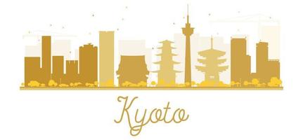 kyoto city skyline gouden silhouet. vector