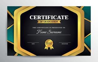 gouden geometrische certificaat van afstuderen achtergrondsjabloon vector