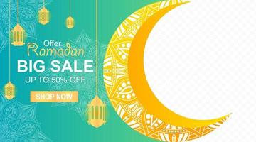illustratie van een achtergrond met mandala-ornament voor ramadan kareem-verkoopbannerpromotie vector