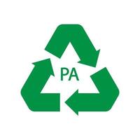 plastic recycling symbool pa polyamide, vectorillustratie vector