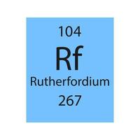 rutherfordium-symbool. scheikundig element van het periodiek systeem. vectorillustratie. vector