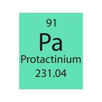 protactinium symbool. scheikundig element van het periodiek systeem. vectorillustratie. vector