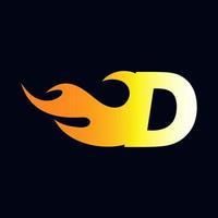 initiaal d flame-logo vector