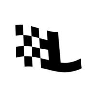 initiaal l vlag race-logo vector