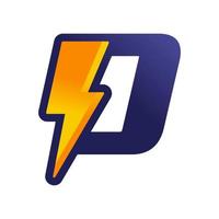 initiaal o thunder logo vector