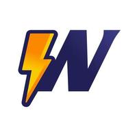 initiaal w Thunder-logo vector