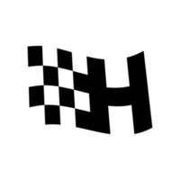 initiaal h vlag race-logo vector