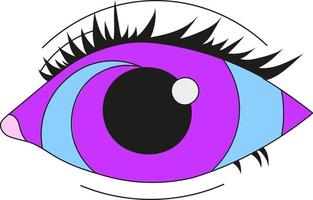 psychedelisch oog met een spiraal. platte vectorillustratie geïsoleerd op een witte achtergrond. vector