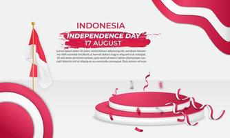 onafhankelijkheidsdag indonesië. dirgahayu Republiek Indonesië. illustratie, spandoek, poster, achtergrondontwerp vector