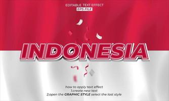Indonesië 3D-teksteffectsjabloon vector