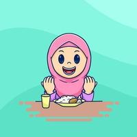 iftar meisje cartoon afbeelding vector