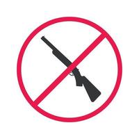 geen geweerconcept - geweer met rood verboden teken vector